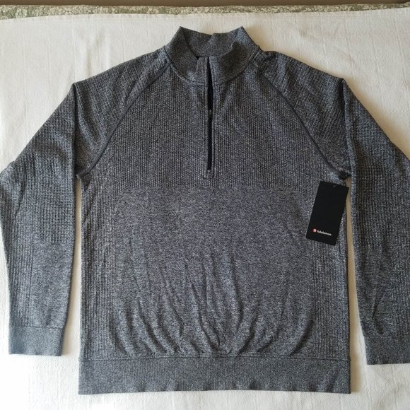 Lululemon Half zipped gray sweatshirt pullover Merino Wool blend XL